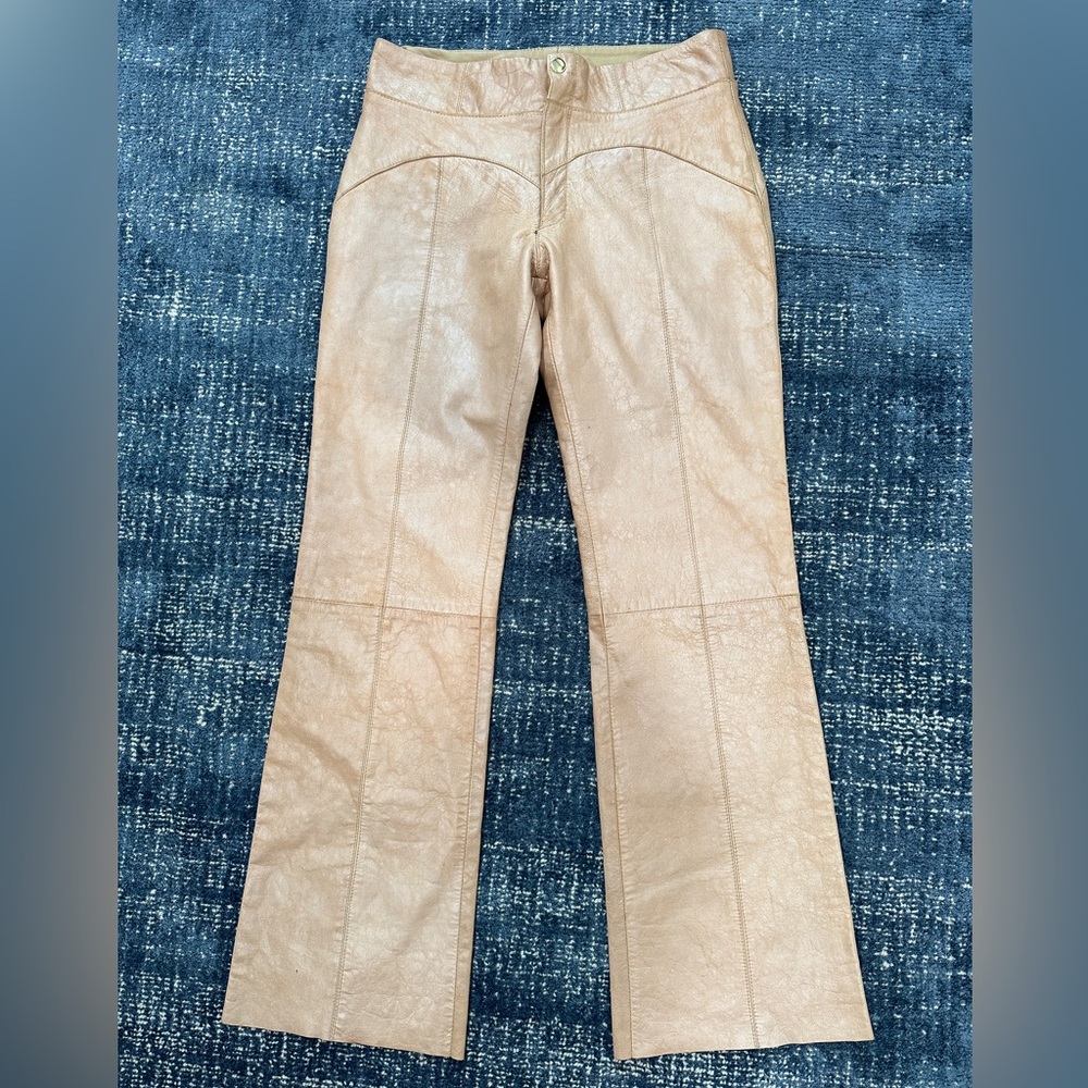 Just Cavalli Roberto Cavalli Y2K Pearl Leather Low Rise Pants